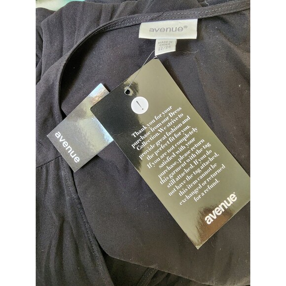 AVENUE Black Viscose Maxi Dress Size 22/24 NWT Full Flowy Ruched - Picture 9 of 11